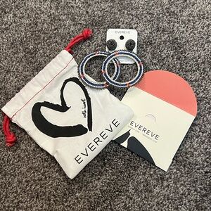 Evereve Nyla Beaded Hoop & Stud Earrings Set NWT